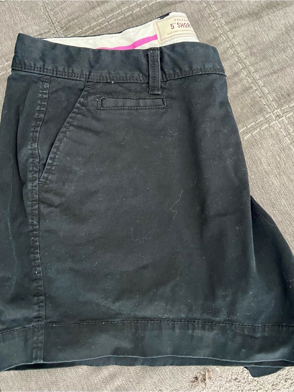 Old Navy Black 5" Shorts with Contrast White Waistband